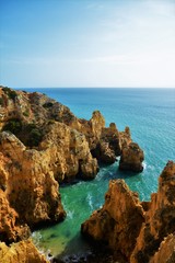 a beautiful landscape with rocks on the beach in Lagos