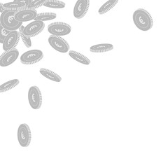 European Union Euro coins falling. Scattered black