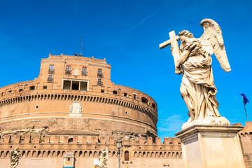 Angels near the Castel Sant'Angelo, Rome, Italy.