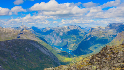 Fototapeta na wymiar Geirangerfjord from Dalsnibba viewpoint, Norway
