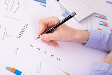 to do list concept, documents on the desktop