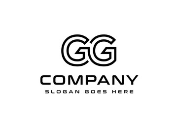 Initial letter GG logo vector template