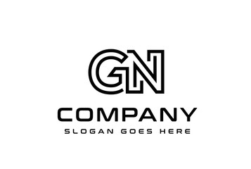 Initial letter GN logo vector template