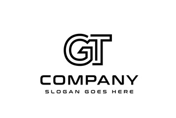 Initial letter GT logo vector template