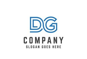 Blue initial letter DG logo vector template