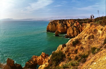 spectacular beach with rocks in the Algarve - Portugal 01.Nov.2019