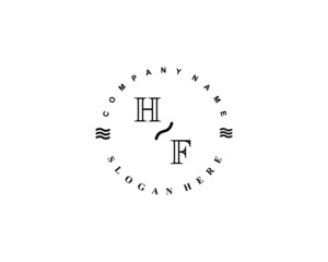  Initial HF vintage logo template