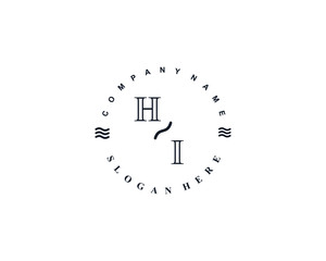  Initial HI vintage logo template
