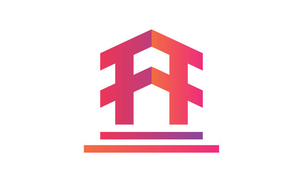logo home letter f and h vector 