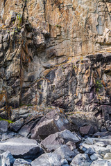 The texture of the rocks in the mountain Altai