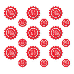 red sale stickers collection. Set of labels