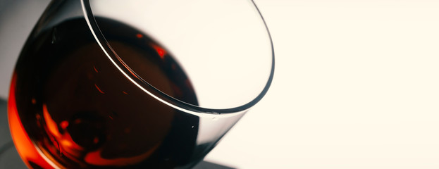 Red wine in the glass, macro shot.