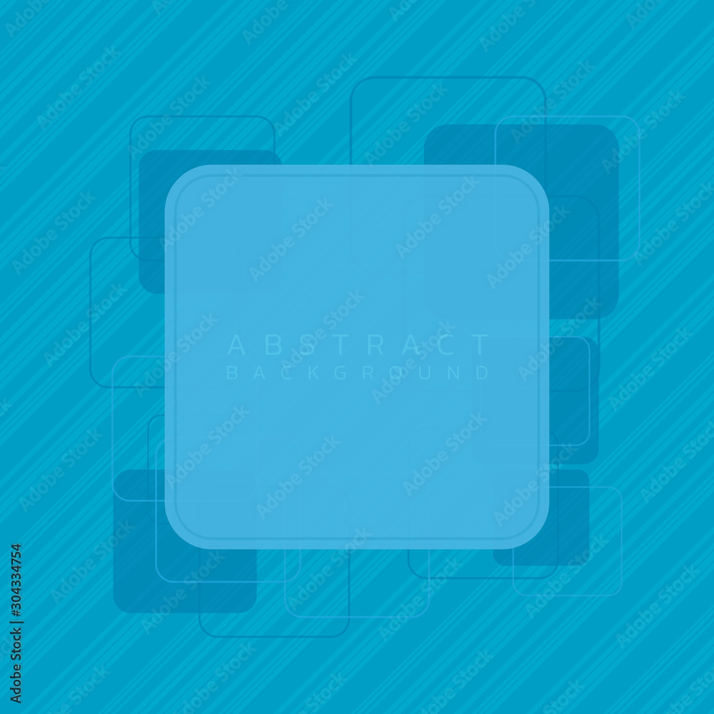 Wall mural abstract background blue modern square shape style with space for your text