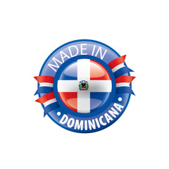 Dominicana flag, vector illustration on a white background