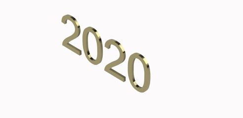 3D illustration of 2020 new year for use in promotional material
