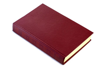 one closed book isolated on a white background top view