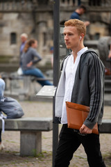 young man walking