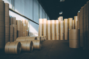 storage paper carton paper factory many bobbin