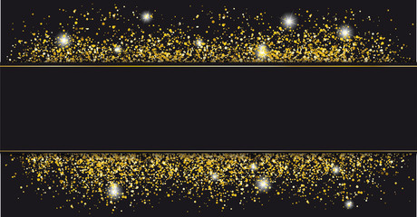 Black Paper Banner Golden Sand