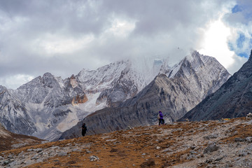 Beautiful Landscapes of Yading Nature Reserve in Autumn, Yading, Sichuan, China