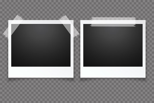 Blank photo frame, isolated on transparent background.