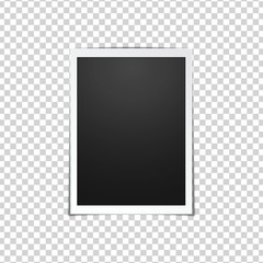 Blank photo frame, isolated on transparent background.
