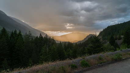 sunset over the mountains