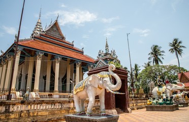 Wat Damrey Sar (Damrey Sor Pagoda) a buddhist temple of Battambang, Cambodia