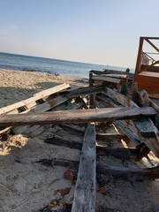 old fishing boat on the beach