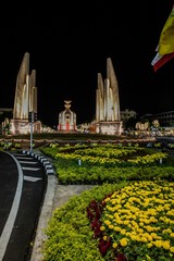  Democracy Monument during the coronation days of His Majesty King Maha Vajiralongkorn Bodindradebayavarangkun (King Rama X), Bangkok, Thailand