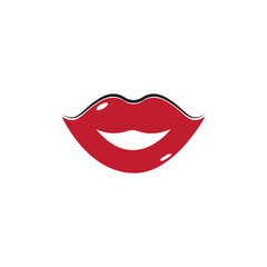 Lips icon cosmetic logo vector