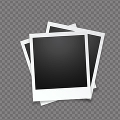 Blank photo frame, isolated on transparent background.