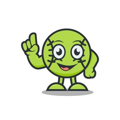 baseball ball mascot cartoon design vector
