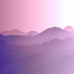 pink mountains 3d landscape, computer graphics