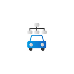 Technology Smart Car Flat Icon Vector