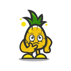 pineapple mascot cartoon design vector