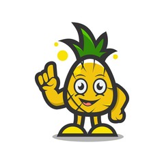 pineapple mascot cartoon design vector