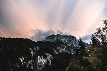 Mountain lake in the Julian Alps, Lago del Predil