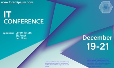 Conference design template. Colorful cover. Vector