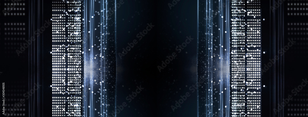 Wall mural background of empty show scene. empty dark modern abstract neon background. glow of neon lights on a