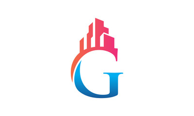 logo letter G Building vector