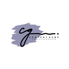 CG handwriting logo template of initial signature. beauty monogram and elegant logo design