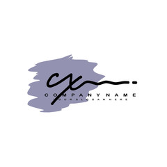 CX handwriting logo template of initial signature. beauty monogram and elegant logo design