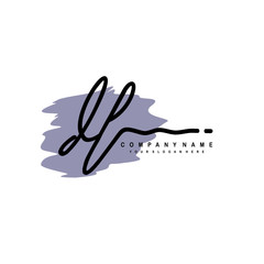 DL handwriting logo template of initial signature. beauty monogram and elegant logo design