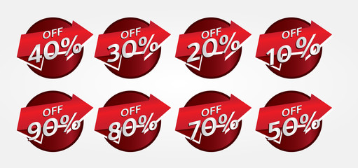 red banner promotion tag design for marketing