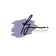 FJ handwriting logo template of initial signature. beauty monogram and elegant logo design