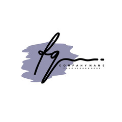 FQ handwriting logo template of initial signature. beauty monogram and elegant logo design