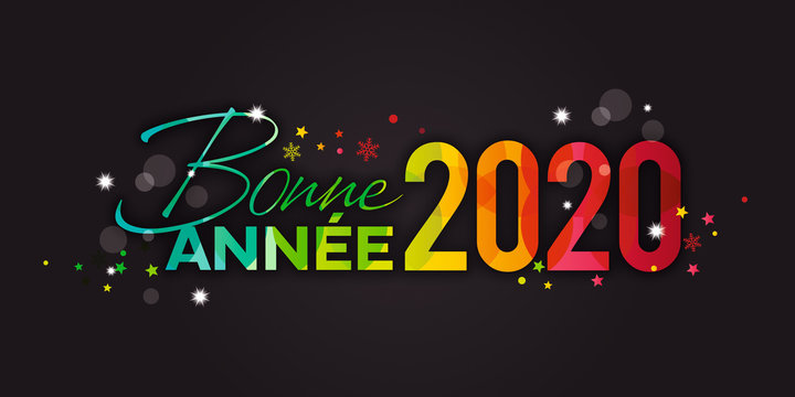 Bonne Année 2020 fond noir