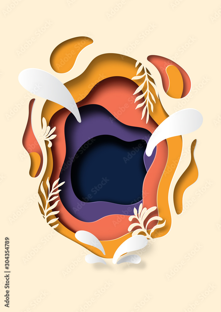 Poster paper cut abstract background layout for business template.vector illustration.