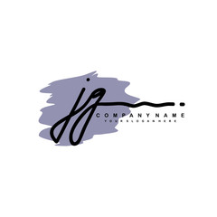 Fototapeta premium JG handwriting logo template of initial signature. beauty monogram and elegant logo design
